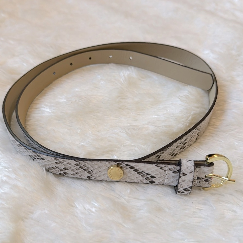 New Steve Madden women’s XL neutral snake print thin belt